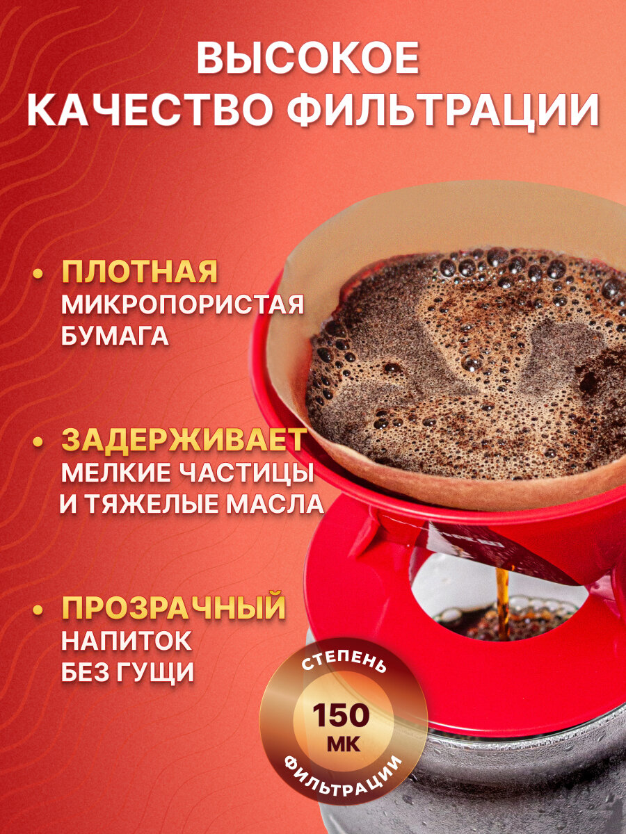 Фильтры для кофе, кофеварок, пуроверов и воронок трапециевидной формы Filtero Classic №2, неотбеленные, 80 шт. — фото 1