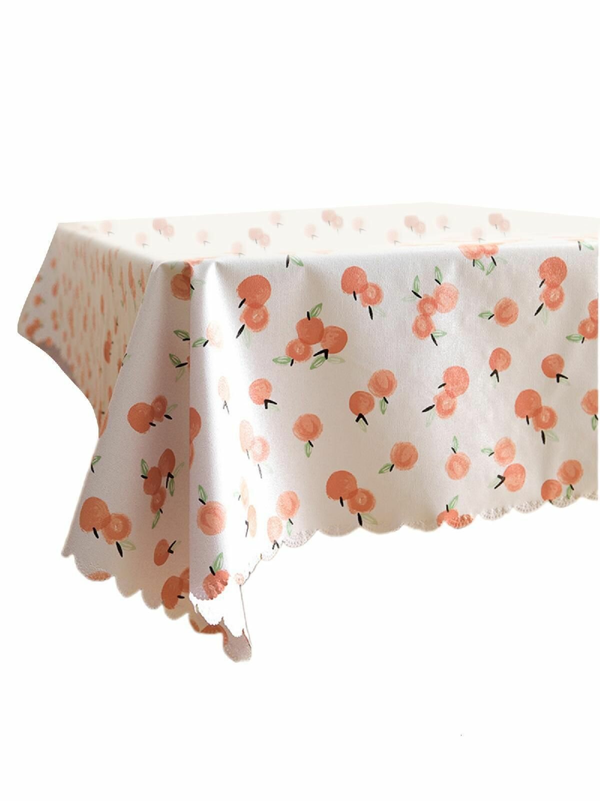 Скатерть Маленькая свежая пасторальная одноразовая скатерть из ПВХ водонепроницаемая и маслостойкая-красное яблоко-60*90 см