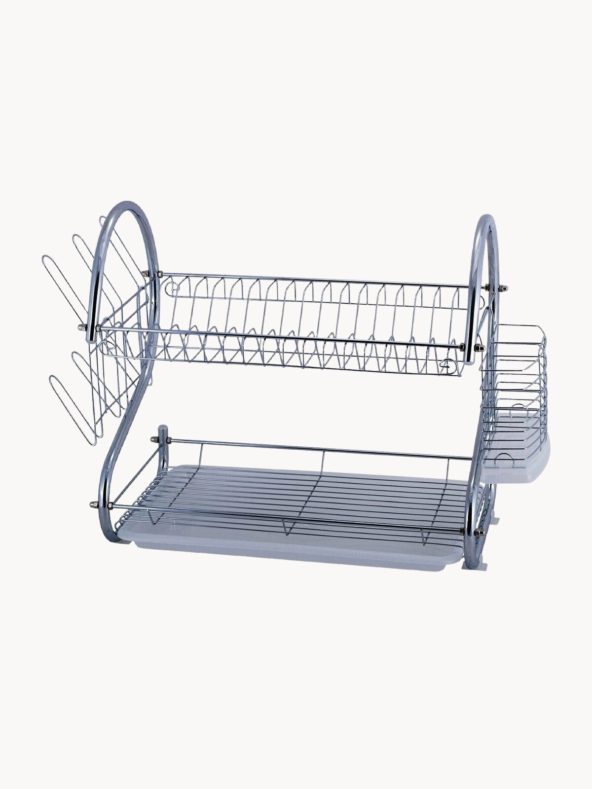 Металлическая настольная сушилка для посуды с поддоном в шкаф 2-х ярусная 40*37*24/ Luoweite
