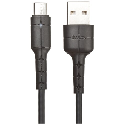 usb кабель hoco x25 soarer charging data cable for micro l 1m белый USB кабель HOCO X30 Star Charging Data Cable For Micro USB (L=1,2M) (черный)