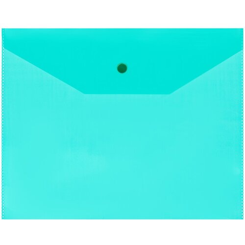 Спейс Папка-конверт на кнопке OfficeSpace А5 (190*240мм), 120мкм, пластик, полупрозрачная, зеленая