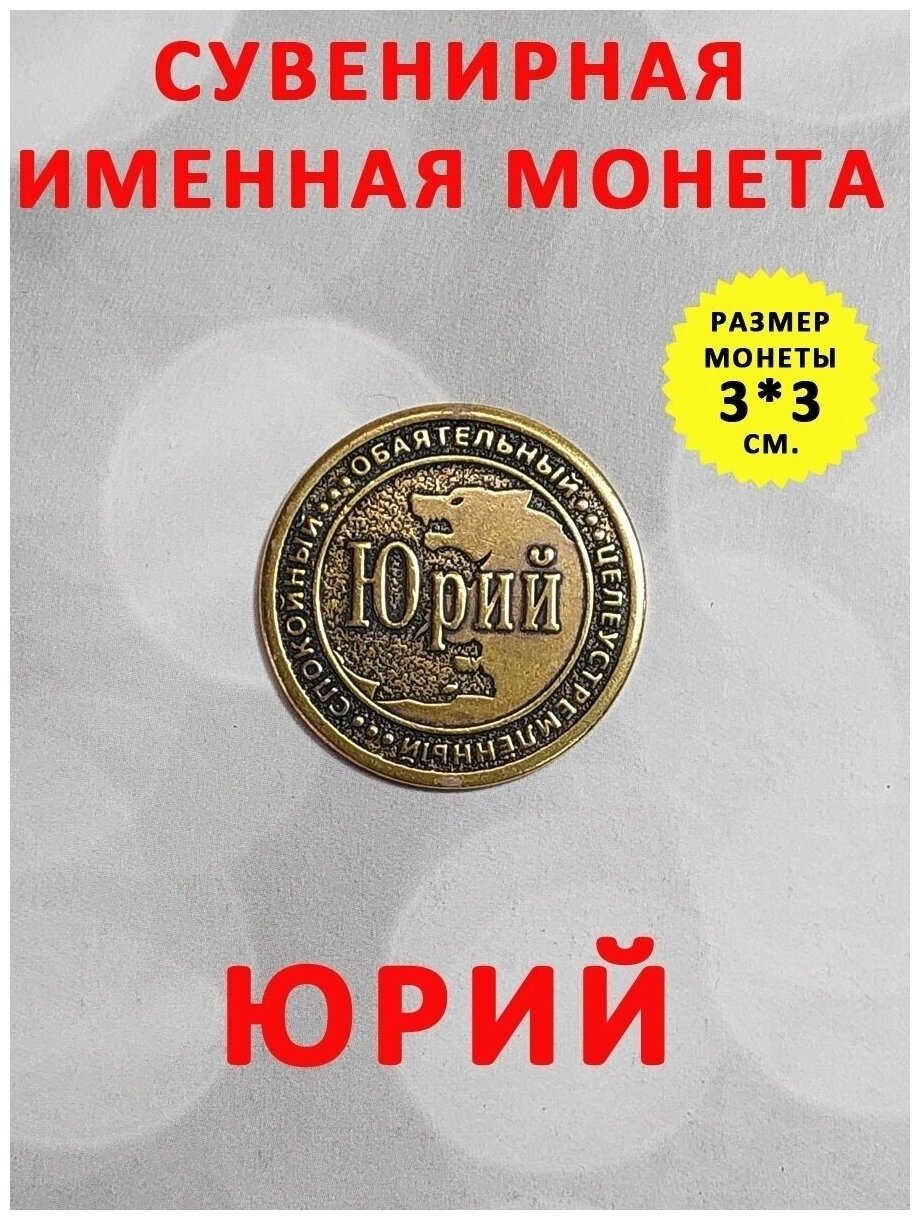 Монета талисман именная сувенир оберег латунь Юрий Юра