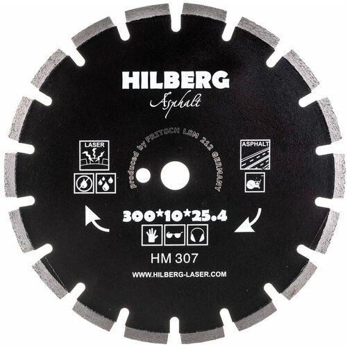 Диск алмазный Hilberg 300*25,4 Hard Materials Лазер асфальт HM307 диск алмазный hilberg 600 25 4 hard materials лазер hm113 hm113