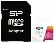 Флеш карта microSDXC Silicon Power 64GB SP064GBSTXBV1V20SP Elite + адаптер