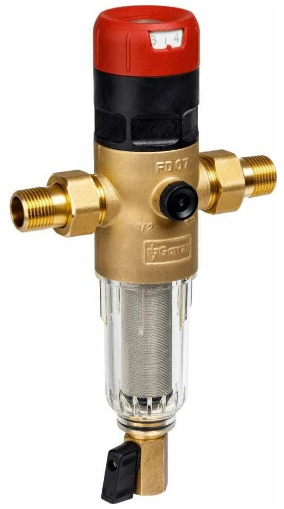 Фильтр промывной Goetze FD07 1/2" (SP) для холодной воды с регулятором давления GTZFIN005