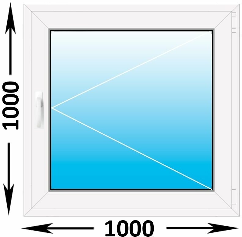 Пластиковое окно Veka WHS 60 одностворчатое 1000x1000 (ширина Х высота) (1000Х1000)