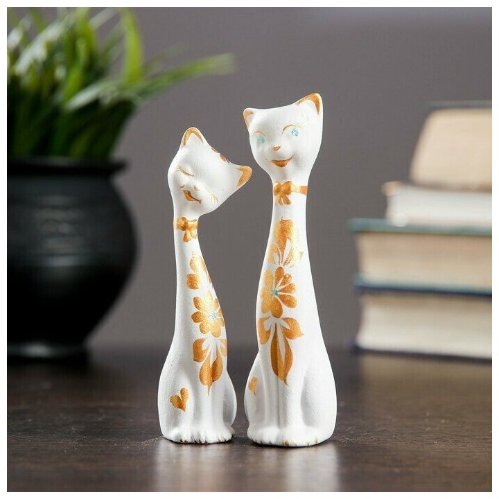 фото Фигура "Love Коты" набор 2 шт белые 3х3х11 см