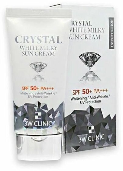 3W CLINIC CRYSTAL MILKY SUN CREAM Солнцезащитный крем 50г