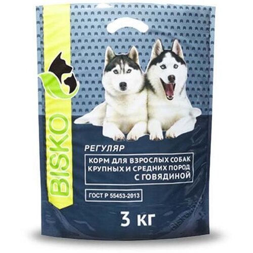 Сухой корм биско/BISKO регуляр для взрослых собак 10 кг.