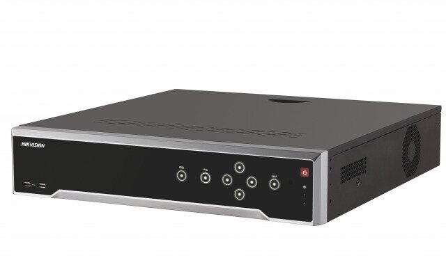 Hikvision DS-7716NI-K4/16P 16-ти канальный с PoE, видеовход: 16 каналов; аудиовход: двустороннее аудио 1 канал RCA; видеовыход: 1 VGA до 1080Р, 1 HDMI