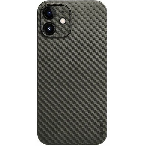 Накладка пластиковая Memumi Slim Carbon iPhone 12 mini серая 0.3mm