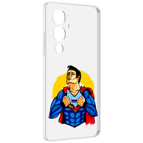 Чехол MyPads русский супермен для Tecno Pova 4 Pro задняя-панель-накладка-бампер