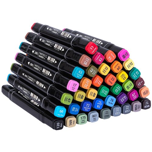 Набор маркеров для скетчинга Deli E70806-40 двойной пиш. наконечник 40цв. текстильная сумка (40шт.) набор маркеров для скетчинга deli e70801 24 a color emotion двойной пиш наконечник 1мм 24цв 24шт