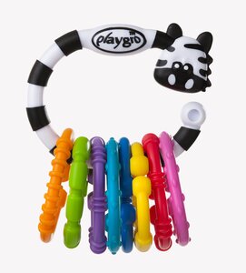 Прорезыватель-погремушка Playgro Zebra 9 Links разноцветный