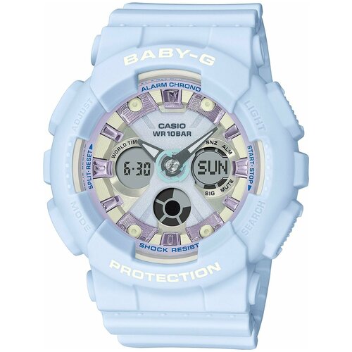 casio baby g ba 130wp 2a Наручные часы CASIO Baby-G, фиолетовый, голубой