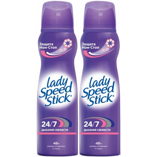 Lady Speed Stick Дезодорант-антиперспирант спрей Дыхание свежести женский, 2х150 мл
