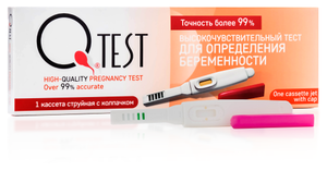 Фото Тест Qtest струйный для определения беременности