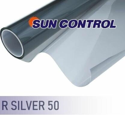 Зеркальная тонировочная самоклеящаяся пленка для окон R Silver 50 серебро SunControl 152 х0.5м