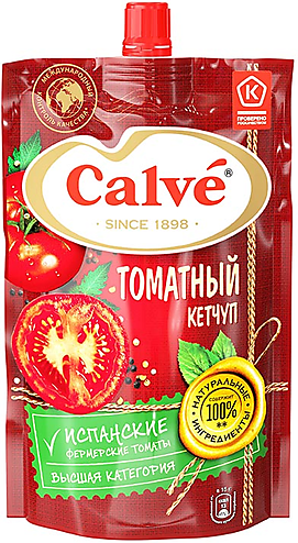 «Calve», кетчуп «Томатный», 350 г, 2 штуки