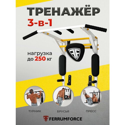 Турник, Брусья, Пресс - 3в1 Ferrumforce - настенный тренажер мультихват