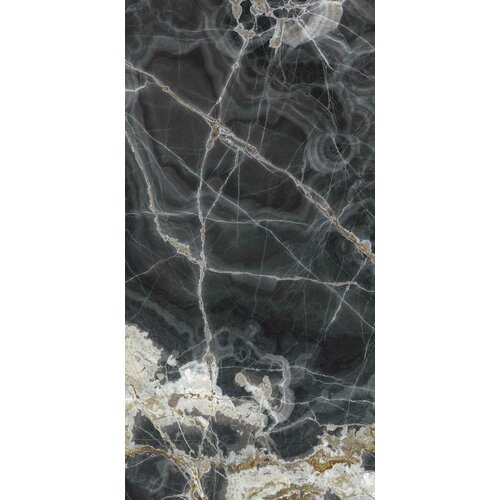 Керамогранит MaxFine by Iris FMG Marmi Black Onyx 75х150 см, поверхность Lucido, толщина 6 мм