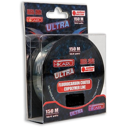 Леска LINEA EFFE Hikaru Ultra Fluorocarbon coated 150м, 0,14мм, 3,0кг, цв. прозрачный, 1 шт.