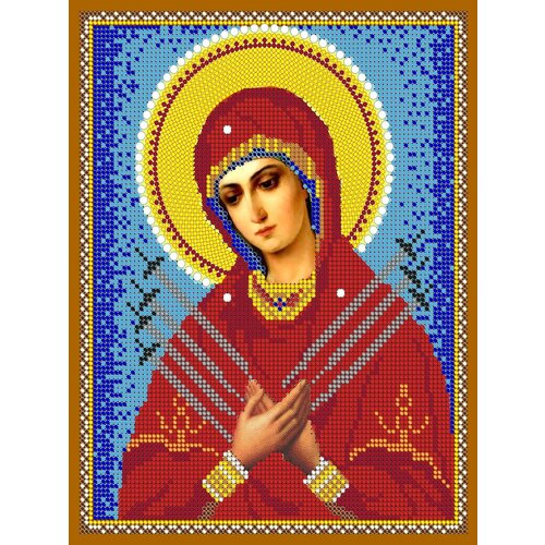 Вышивка бисером иконы Богородица Семистрельная 19*24 см