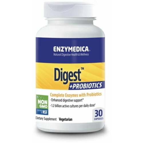 Ферменты, энзимы с пробиотиками, Enzymedica Digest + Probiotics , 30 капсул