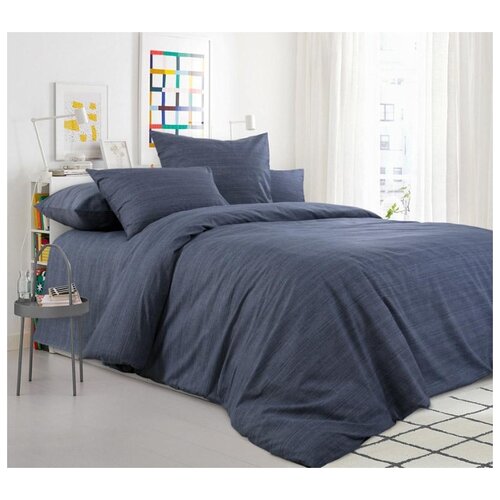 фото Постельное бельё "королевское искушение - эко" из перкаля графитовый камень ; размер:2.0 евро простыня текс-дизайн