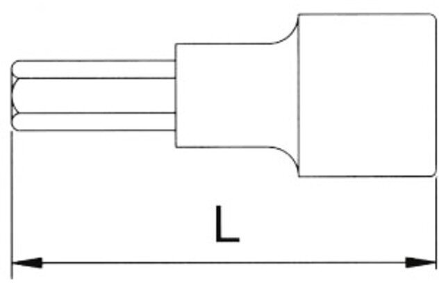 Licota H4H012 Головка торцевая с шестигранной вставкой 1/2" 12 мм L=55 мм