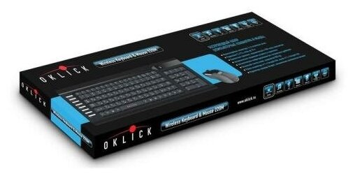 Комплект клавиатура + мышь OKLICK 220 M Wireless Keyboard & Optical Mouse Black USB