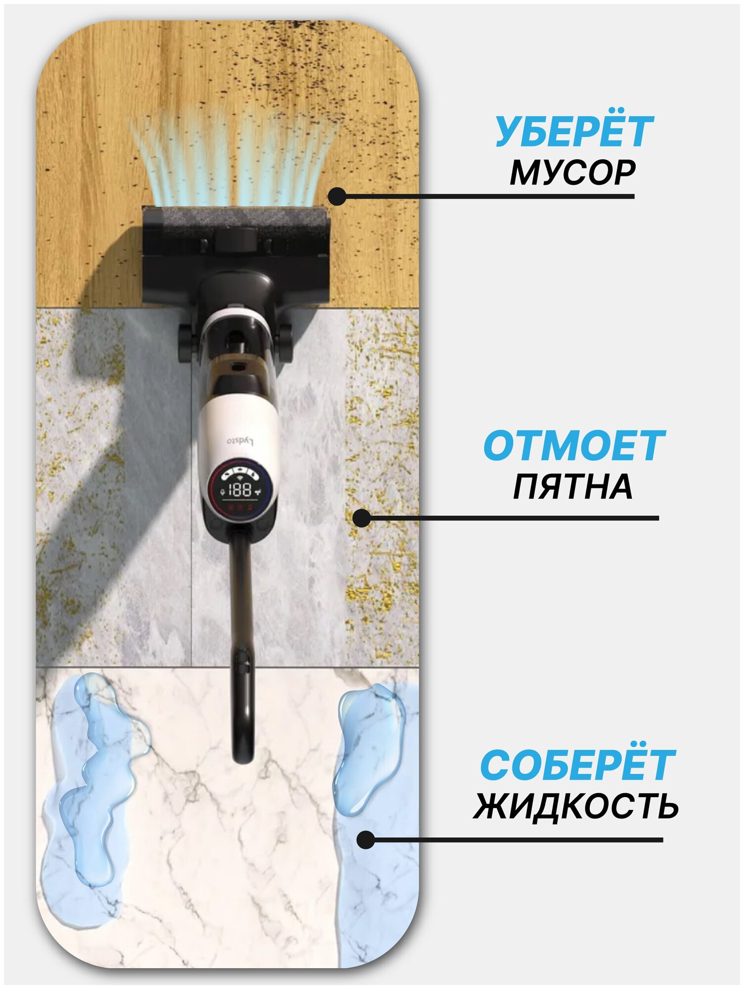 Беспроводной моющий пылесос Lydsto Dry and Wet Vaccum Cleaner W1 (YM-W1-W02)