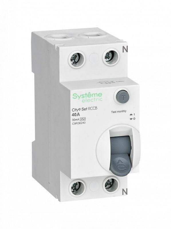 Выключатель дифференциального тока (УЗО) 2п 40А 30мА тип AC City9 Set 230В | код. C9R36240 | Systeme Electric ( 1шт. )