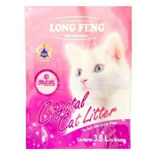 Long Feng Crystal наполнитель для кошачьего туалета, силикагелевый, впитывающий, 3,8 л