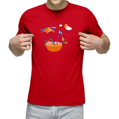 фото Мужская футболка «апельсиновое лето. освежающий бассейн.» (l, желтый) us basic