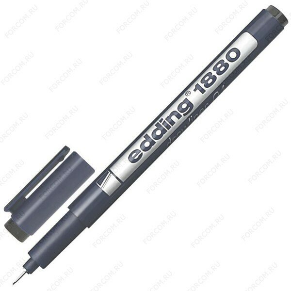Edding Ручка капиллярная DrawLiner E-1880, E-1880-0.1/1, черный цвет чернил, 1 шт.