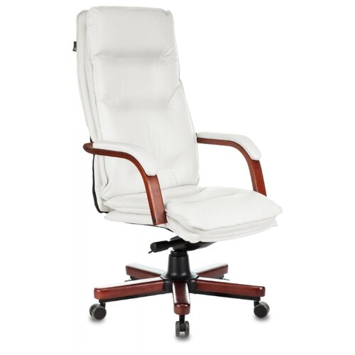 фото Компьютерное кресло бюрократ t-9927walnut для руководителя, обивка: натуральная кожа, цвет: слоновая кость
