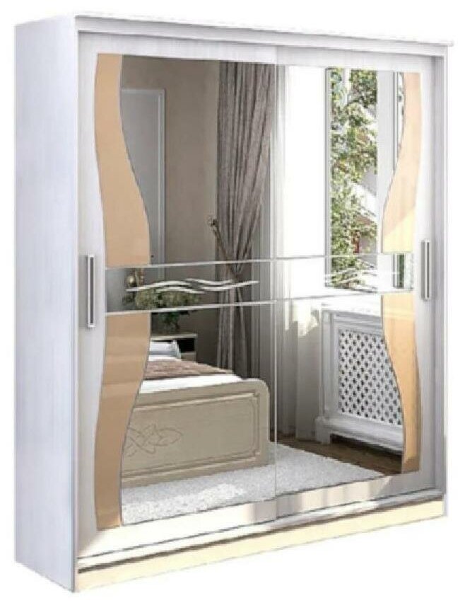 Шкаф-купе с зеркалами для одежды в прихожую, спальню или гостиную 200см анкор/анкор - СМ0334