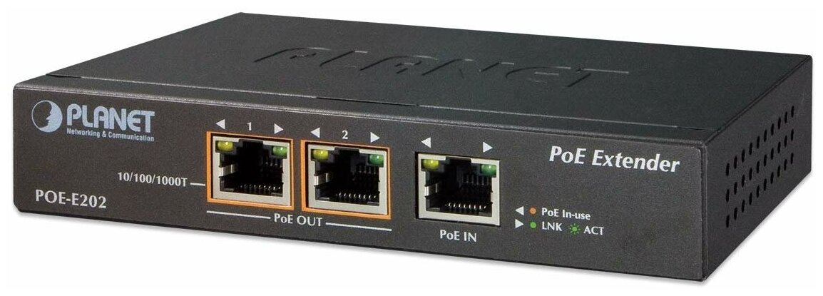 1-Port 802.3at PoE+ to 2-Port 802.3af/at Gigabit PoE Extender
