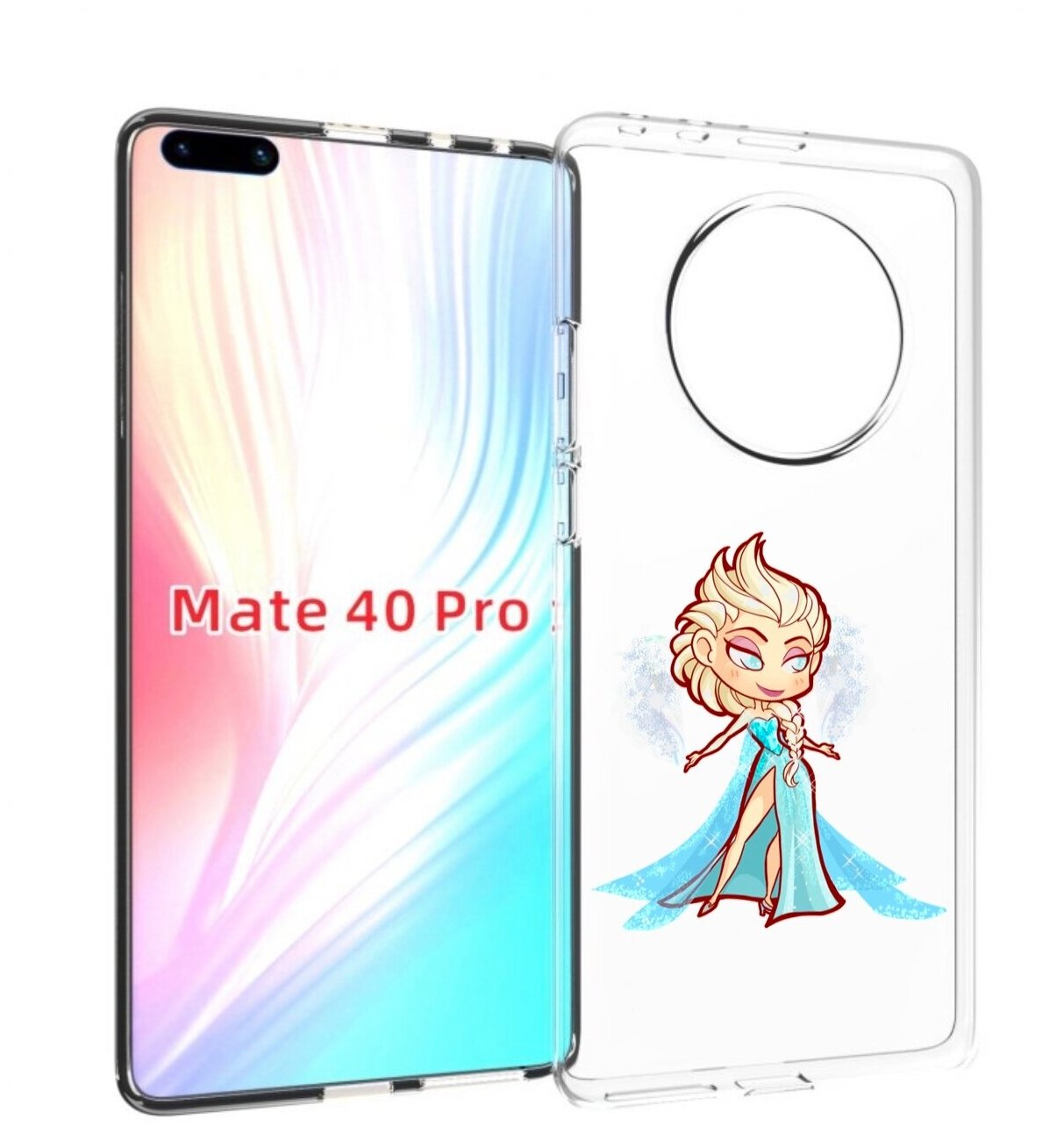 Чехол MyPads снежная-принцесса женский для Huawei Mate 40 Pro (NOH-NX9) задняя-панель-накладка-бампер