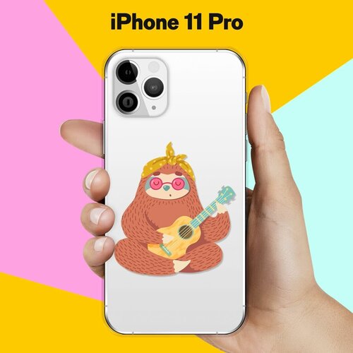 Силиконовый чехол Лама с гитарой на Apple iPhone 11 Pro силиконовый чехол лама с гитарой на apple iphone xs