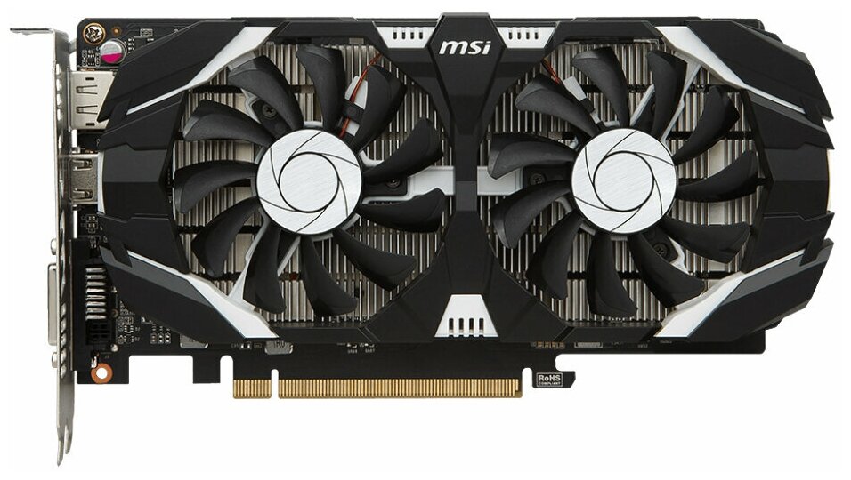 Видеокарта MSI GeForce GTX 1050 1404MHz PCI-E 3.0 2048MB 7008MHz 128 bit DVI HDMI HDCP OC Dual Fans, Retail