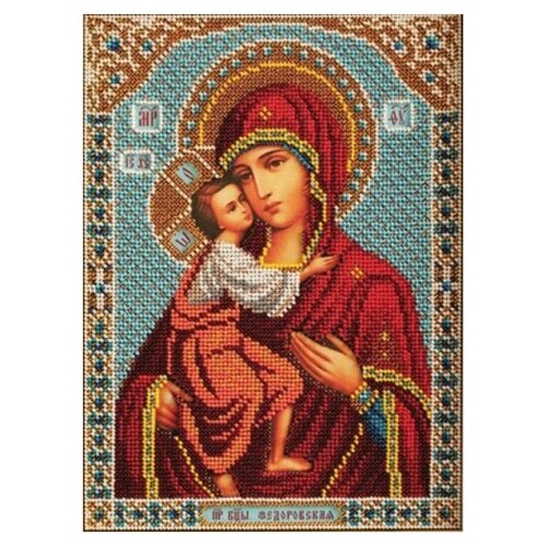 фото Радуга бисера набор для вышивания бисером богородица федоровская 19 x 27 см (в-198)