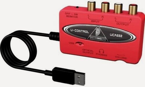 Изображение товара Аудиоинтерфейс Behringer UCA222 внешний USB для записи и воспроизведения звука на компьютере (PC / MAC)