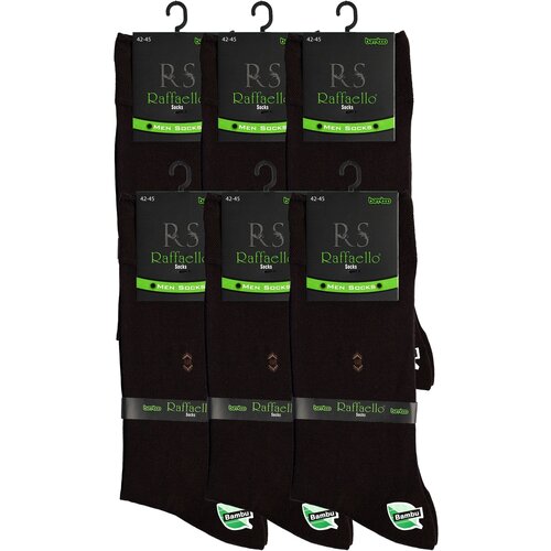 фото Мужские носки raffaello socks, 6 пар, высокие, воздухопроницаемые, размер 42-45, коричневый