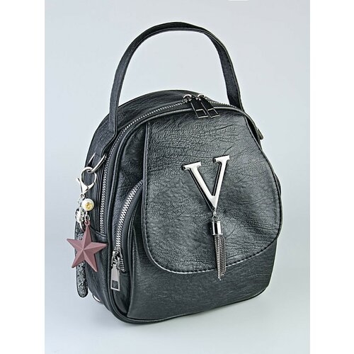 Сумка-рюкзак Babak, фактура гладкая, черный