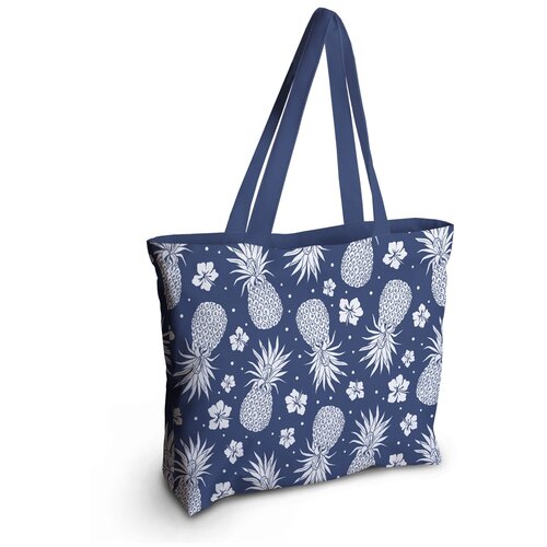 фото Текстильная женская сумка joyarty "ананасовый цвет" на молнии для пляжа и фитнеса