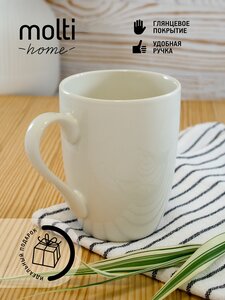 Фото Кружка для чая, кофе, большая, фарфоровая, чашка, глянцевая Pick Up, белая, 360мл