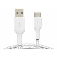 Кабель Belkin в оплетке USB-C/USB-A, 1м, белый (CAB002bt1MWH)