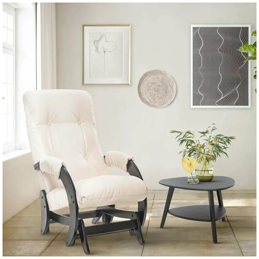 Кресло-качалка Leset 68, 59 x 88 см, обивка: искусственная кожа, цвет: венге/polaris beige - фотография № 9